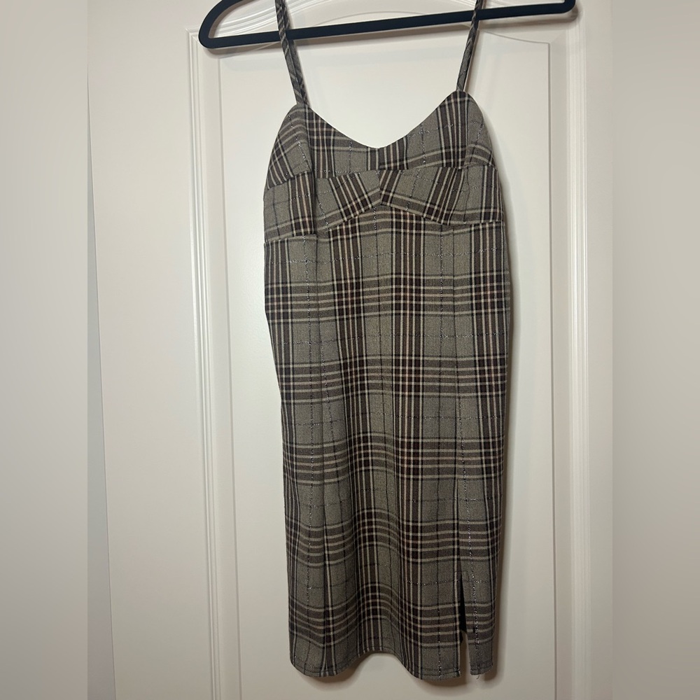 Elegant Plaid Midi Dress